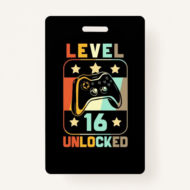 Geburtstagsgeschenk | Vintage Stufe 16 unverschlos Ausweis (Vorderseite)