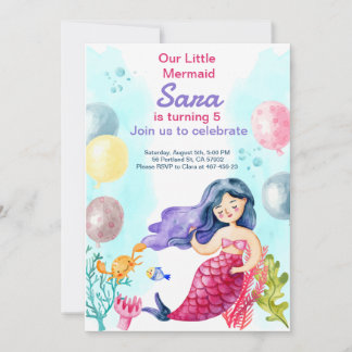 Geburtstagsgeschenk von mermaid einladung