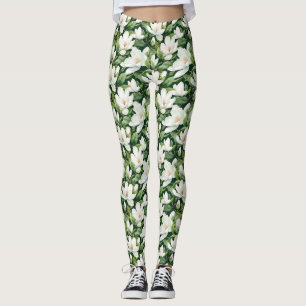 Geburtstagsgeschenk Weiße Magnolienblüten Nahtlo Leggings