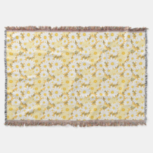 Geburtstagsgeschenk Weiße und gelbe Daisy Decke