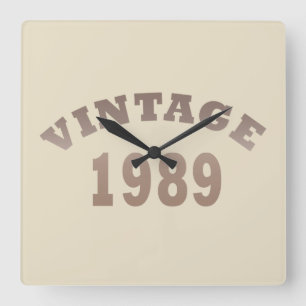 Geburtstagsgeschenk zum Jahrgang 1989 Quadratische Wanduhr