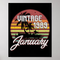Geburtstagsgeschenke Retro Vintag Januar 1989