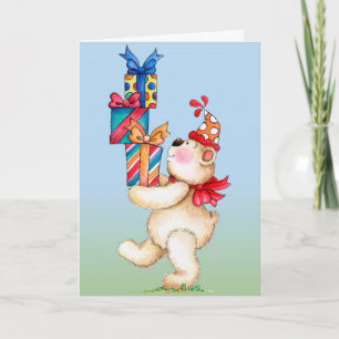 Geburtstagsgeschenke tragen - Grußkarte Karte