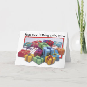 Geburtstagsgeschenke verschütten karte