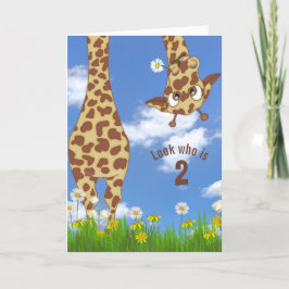 Geburtstagsgiraffe in Graskarte Karte