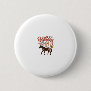 Geburtstagsgirl 10 Pferde Floral Vektor Design_1 Button