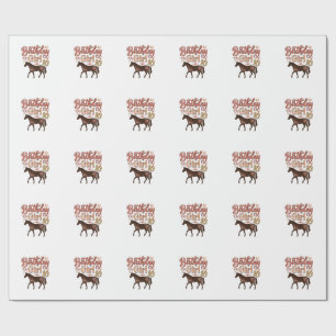 Geburtstagsgirl 10 Pferde Floral Vektor Design_1 Geschenkpapier