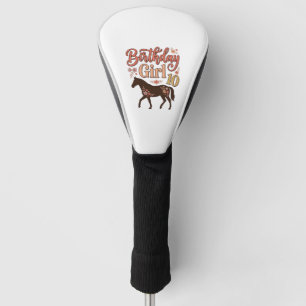 Geburtstagsgirl 10 Pferde Floral Vektor Design_1 Golf Headcover