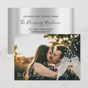 Geburtstagsglass-Blasen Foto Gray Wedding Event Einladung
