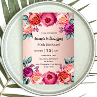 Geburtstagsgold Rosa Rosa lila Blumenluxus Rose