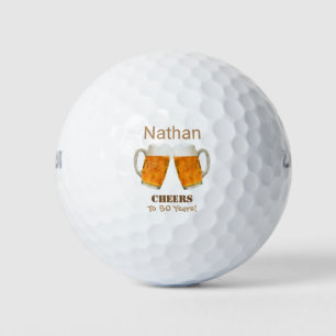 Geburtstagsgolfer Bier Prost Golfball