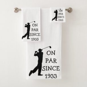 Geburtstagsgolfer lustig 90. glücklicher Vater Par Badhandtuch Set