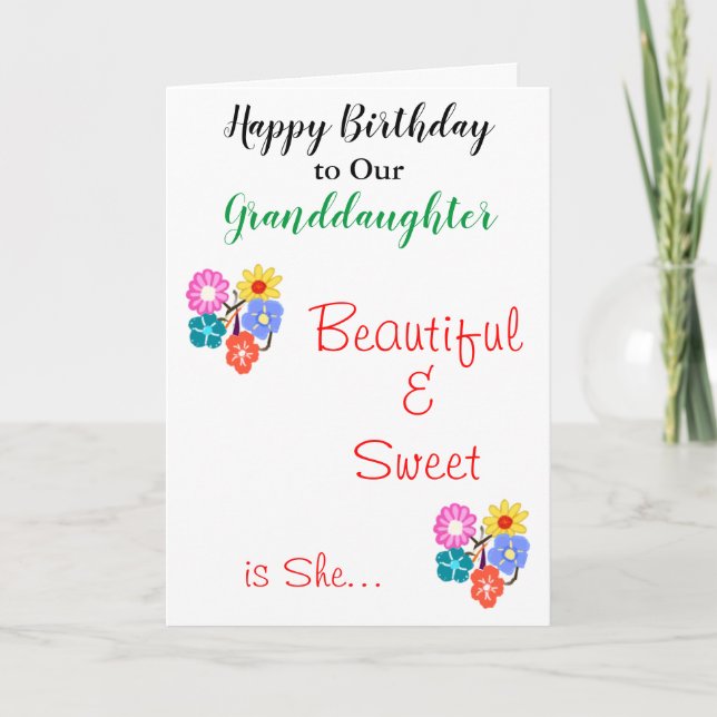 Geburtstagsgrandtochter Hübsche Blume Karte (Vorderseite)