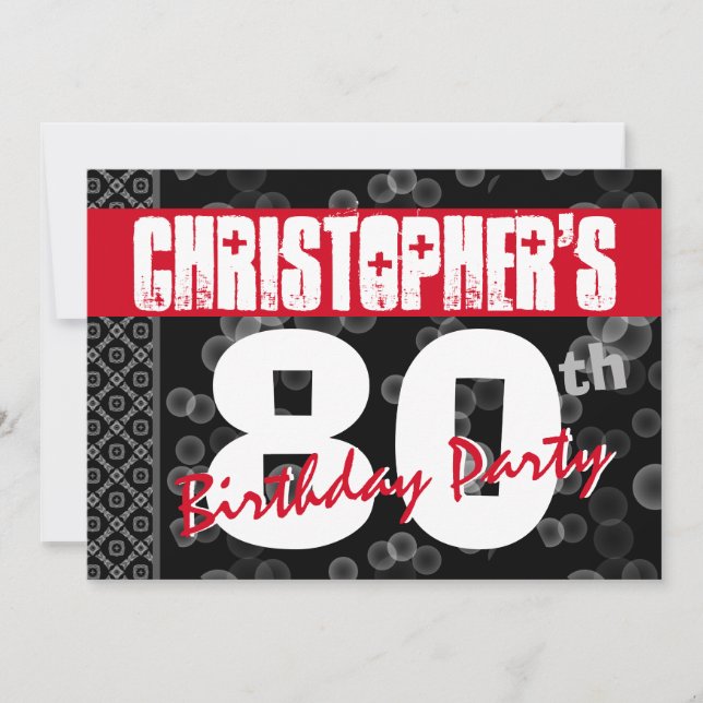 Geburtstagsgrunge Text für ihn A01 Einladung (Vorderseite)