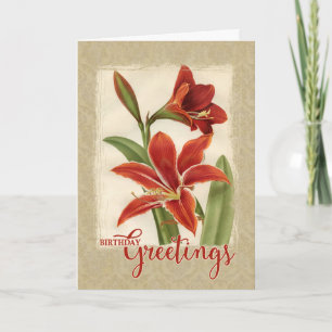 Geburtstagsgruß Lily Vintag Reproduction Karte