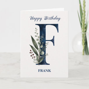 Geburtstagsgruß mit Buchstabe F für ihn Personalis Karte