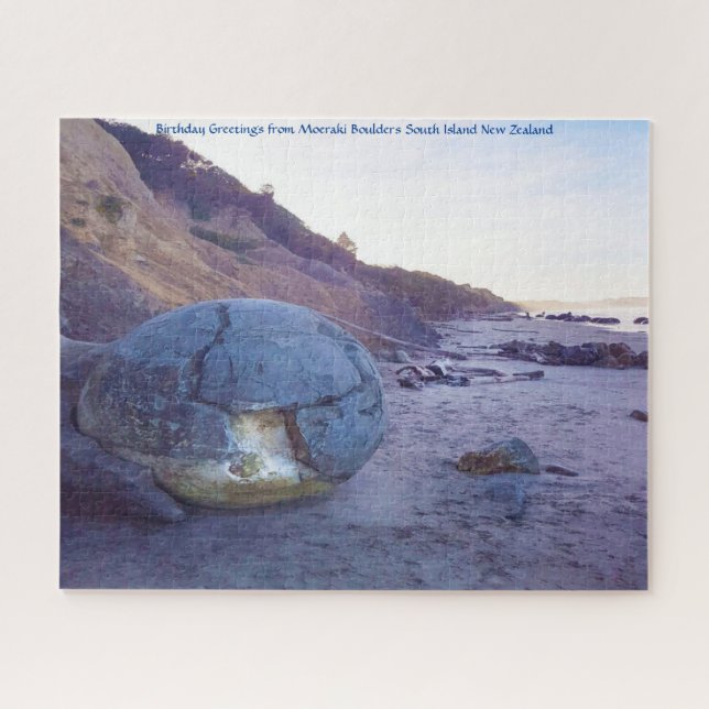 Geburtstagsgruß von Moeraki Boulders Puzzle (Horizontal)