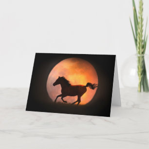 Geburtstagsgruß von Pferd und Mond Karte