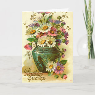 Geburtstagsgrüße Blumen 1915 vintage Karte