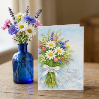 Geburtstagsgrußkarte mit Wildblumenstrauß Karte