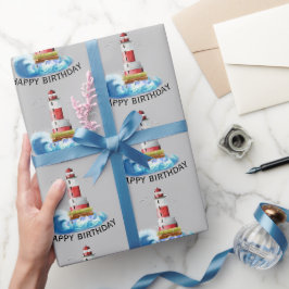 Geburtstagshaus mit Welle Geschenkpapier