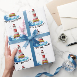 Geburtstagshaus mit Welle Geschenkpapier