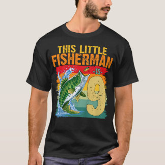 Geburtstagshemd Jungen Angeln 9 Jahre Alt T-Shirt