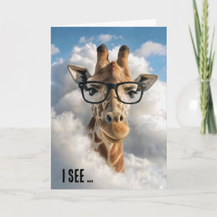 Geburtstagshumor Giraffe in Wolken Karte