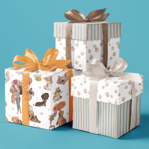 Geburtstagshunde Wrapping Paper Sheets Geschenkpapier Set