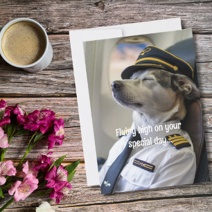 Geburtstagshundpilot & Flugzeug Cool Lustig Luftfa Karte