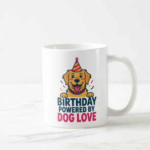 Geburtstagsillustration mit Hunde-Liebe Kaffeetasse