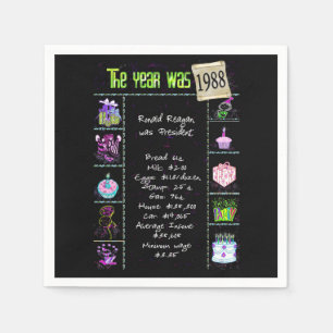 Geburtstagsjahr 1988 Party Paper Napkin Serviette