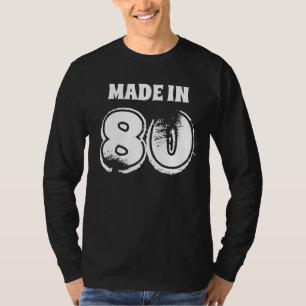 Geburtstagsjahr von Mens in 80 Retro-Text T-Shirt