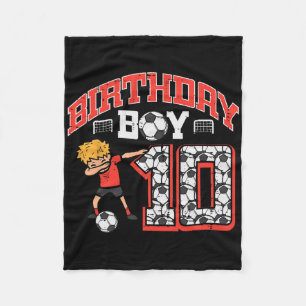 Geburtstagsjunge 10 Fußball Dab 10. Geburtstagsfei Fleecedecke