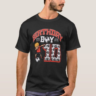 Geburtstagsjunge 10 Fußball Dab 10. Geburtstagsfei T-Shirt