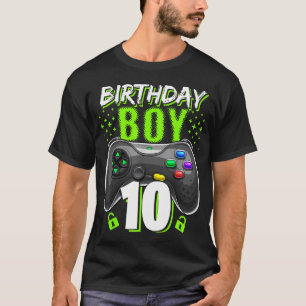 Geburtstagsjunge 10 Videospiel-Controller Gamer 10 T-Shirt