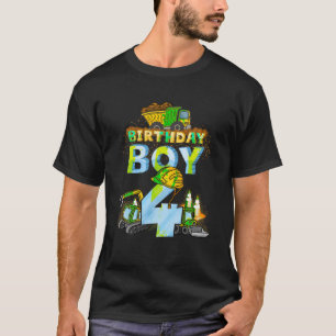 Geburtstagsjunge 4. Baustelle Geburtstagsparty Exc T-Shirt