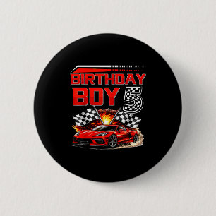 Geburtstagsjunge 5 Jahre Rennwagen 5. Geburtstag R Button