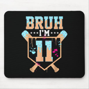 Geburtstagsjunge Baseball Eiscreme-Tropf Bruh Ich Mousepad