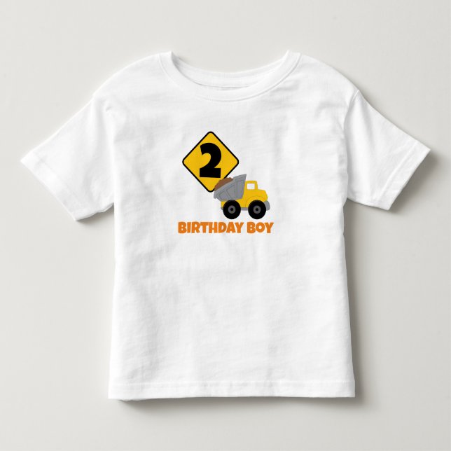 Geburtstagsjunge Bauarbeiter Kleinkind T-shirt (Vorderseite)