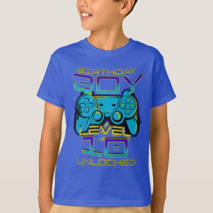 Geburtstagsjunge Level 10 Freigeschaltetes T-Shirt