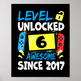Geburtstagsjunge Level 6 freigeschaltet Großartig  Poster