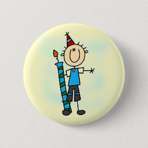 Geburtstagsjunge mit Kerzen T-Shirts und Geschenke Button