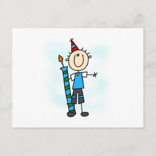 Geburtstagsjunge mit Kerzen T-Shirts und Geschenke Postkarte