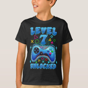 Geburtstagsjunge Stufe 7 freigeschaltet Videospiel T-Shirt