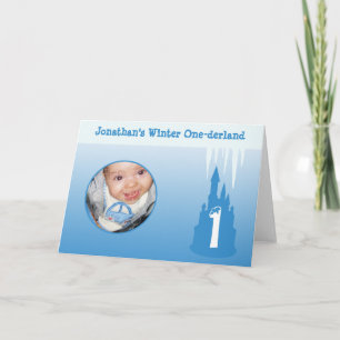Geburtstagsjunge Winter Onederland Blau Individuel Karte