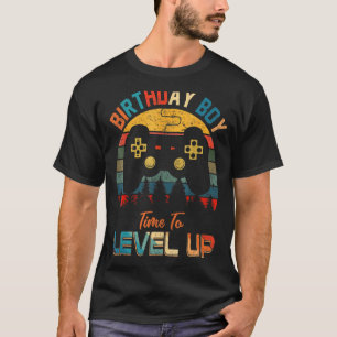 Geburtstagsjunge Zeit, um Video-Game-Junge zu erhö T-Shirt