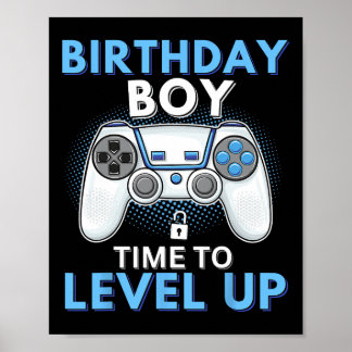Geburtstagsjunge Zeit zum Hochstufen des Videospie Poster