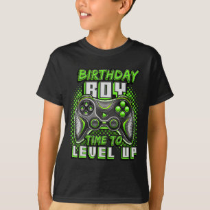 Geburtstagsjunge Zeit zum Hochstufen des Videospie T-Shirt