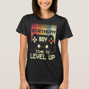 Geburtstagsjunge Zeit zum Level-Up-Matching-Video- T-Shirt